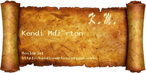 Kendi Márton névjegykártya